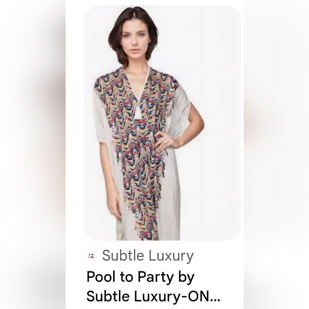 Subtle Luxury Pool to Party Wool Blend ‎ Kaftan/Coverup Resort Wear